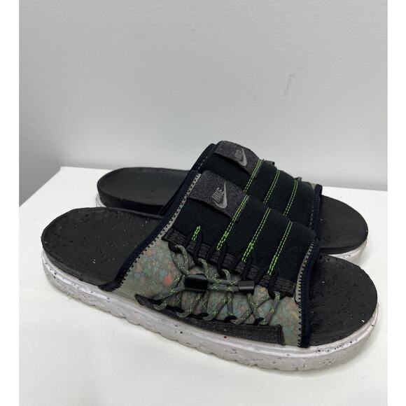 Nike Men’s Black, Green Asuna Crater Slides / Size-11 - Picture 1 of 10